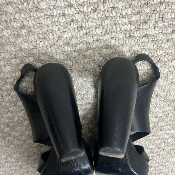 Rocco P. Women's Black Strappy Slip On Slingback Open Toe Heels Size 36 - Picture 6 of 12